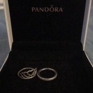TWO for one!! Pandora rings Size 5 finger